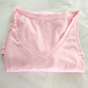 Lite Pink Long Sleeve V-Neck Tee new